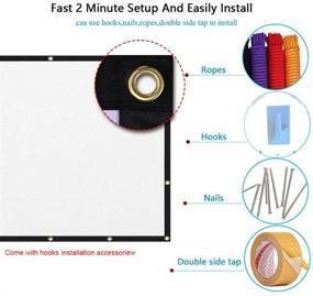 img 3 attached to 🎥 100 inch16:9 HD Portable Projector Screen Foldable Anti-Crease for Home Theater Outdoor Indoor Double Sided Projection Support - Missyou