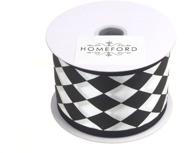 homeford harlequin diamond print ribbon: stylish 2-1/2-inch, 🎀 10-yard black/white decorative ribbon for crafts and gift wrapping logo