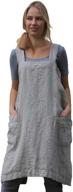 versatile cross back cotton/linen blend dress with pockets for women - ideal for baking, cooking, gardening, and more! logo