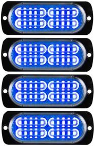 img 4 attached to Teguangmei 12-24V 20-LED Super Bright Emergency Strobe Warning Caution Hazard Construction Waterproof Flashing Strobe LED Light Bar Surface Mount For Car Truck SUV Van (Blue)