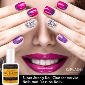 img 1 attached to Karlash Gold Super Strong Nail Glue - Acrylic Nails & Press Ons Adhesive | Nail Bond for Acrylic Nail Art, Glitter, Gems | White Clear Tips - 1 Pack