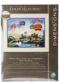 img 2 attached to Dimensions 35213 Gold Collection Hot Air Balloon Glow 🎈 Counted Cross Stitch Kit, 18 Count Ivory Aida, 12'' x 16''