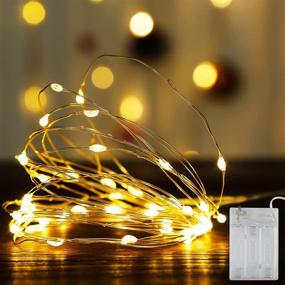 img 4 attached to 🔮 Copper Wire Starry Fairy Lights: Battery Operated String Lights for Bedroom, Christmas, Parties & More (16.4ft, 50 LEDs)