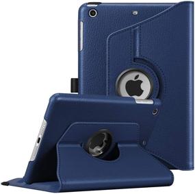 img 4 attached to 🔹 Fintie iPad Mini Case - 360 Degree Rotating Smart Stand Protective Cover with Auto Sleep/Wake - Navy