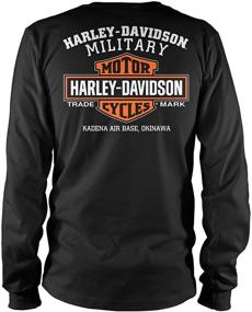 img 1 attached to Футболка с длинным рукавом Harley-Davidson Military Kadena Air Base Eagle Ride для мужчин в черном цвете с графическим дизайном орла.