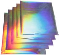 🌈 holographic laser heat transfer vinyl bundle: 5 pack of 8x12 inches - htv for t-shirts - diy heat press design by hohofilm logo