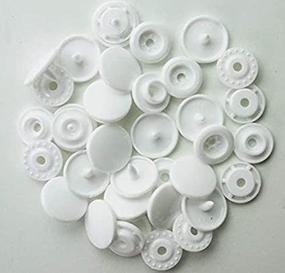 img 1 attached to 🔘 White Regular Length KAM Snap Buttons Size 20 (1/2 inch) Plastic Fasteners for Sewing on Cloth Diapers, Bibs, Unpaper Towels, and PUL