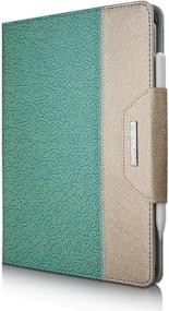 img 4 attached to Thankscase iPad Air 4th Gen 10.9-inch / iPad Pro 11 Models Case - Smart PC Rotating Cover with Apple Pencil Holder and Charging Support, Wallet Pocket and Hand Strap Included (Gold Jade)