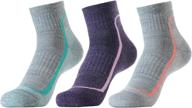 🧦 premium solax 72% merino wool hiking socks: cushioned, breathable, unisex quarter socks 3 pack - perfect for outdoor trekking and trail activities логотип