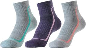img 4 attached to 🧦 Premium SOLAX 72% Merino Wool Hiking Socks: Cushioned, Breathable, Unisex Quarter Socks 3 Pack - Perfect for Outdoor Trekking and Trail Activities