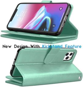 img 1 attached to 📱 Tekcoo Wallet Case for iPhone 11 Pro Max (6.5 inch) 2019 - Turquoise: Luxury PU Leather Folio Flip Cover with Credit Card Slots, ID Holder, Detachable Magnetic Hard Case, Lanyard
