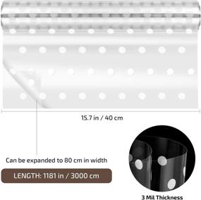 img 2 attached to STOBOK Cellophane Wrap Roll: 32 inch x 100 Ft, White Dot Florist Paper with Pull Bows Ribbon - 3 Mil Thicken Clear Gift Wrappings for Flowers, Basket, Food, Packing Paper