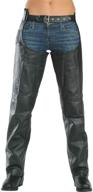 👖 high-quality xelement 7553 women's black leather chaps - advanced dual comfort - size 4 logo