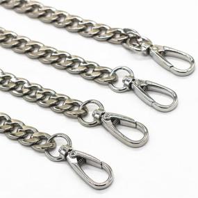 img 2 attached to 🛠️ DIY Iron Flat Chain Strap Set - Model Worker 4-Pack 1/2&#34; Wide 7.9&#34; Length Silver Handbag Chains Accessories for Purse, Clutches, and Wrist Straps. Enhanced with Metal Buckles.