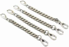 img 4 attached to 🛠️ DIY Iron Flat Chain Strap Set - Model Worker 4-Pack 1/2&#34; Wide 7.9&#34; Length Silver Handbag Chains Accessories for Purse, Clutches, and Wrist Straps. Enhanced with Metal Buckles.