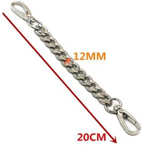 img 1 attached to 🛠️ DIY Iron Flat Chain Strap Set - Model Worker 4-Pack 1/2&#34; Wide 7.9&#34; Length Silver Handbag Chains Accessories for Purse, Clutches, and Wrist Straps. Enhanced with Metal Buckles.