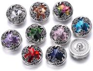 🌸 enhance your style with lovglisten's flower crystal snap buttons charms collection (10pcs) - perfect for snap bracelets, bangles, and necklaces (3) logo