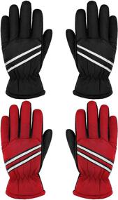 img 4 attached to 🧤 Winter Wonderland Protection: 2 Pairs of Kid's Thick Ski Gloves for Ultimate Warmth & Comfort