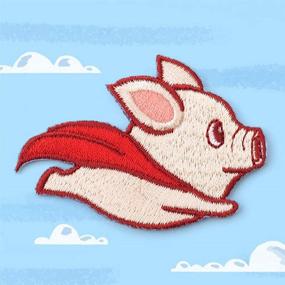 img 2 attached to 🐷 Polili Embroidered Flying Pig Applique Patch - DIY Iron/Sew On for Clothes, Backpacks & More!