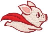 🐷 polili embroidered flying pig applique patch - diy iron/sew on for clothes, backpacks & more! logo