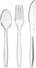 img 4 attached to Premium 360 Piece Heavy Duty Clear Plastic Cutlery Set - Perfect for Garden Parties, Birthdays, and Family BBQ’s - BPA Free, Recyclable Plastic - Bundle includes 180 Forks, 120 Spoons, and 60 Knives