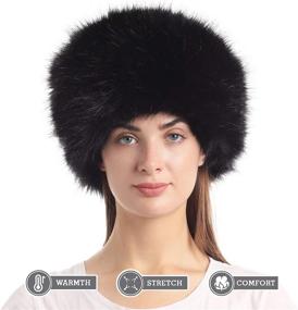 img 1 attached to 🧢 LA CARRIE Winter Faux Fur Hat: Stretch Cossack Russian Style, White Warm Cap for Women