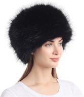 🧢 la carrie winter faux fur hat: stretch cossack russian style, white warm cap for women logo