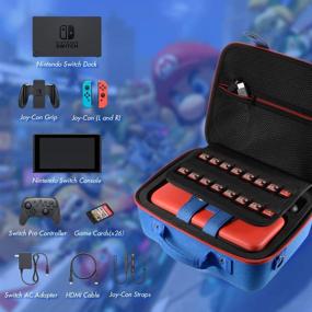 img 3 attached to Deluxe Red Carrying Storage Case for Nintendo Switch Console and Accessories - Protective Hard Shell Carry Bag
