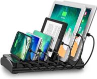 🔌 powstick charging station: 6 usb ports, 60w 12a fast multi charger for multiple devices - cell phones, tablets, smartphones, and electronics - heavy duty dividers, mixed cables - ideal for home office organization logo