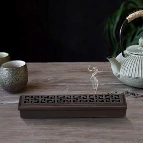 img 1 attached to Ceramic Coffin Incense Burner - Hollow Holder for Aromatherapy by VOSAREA