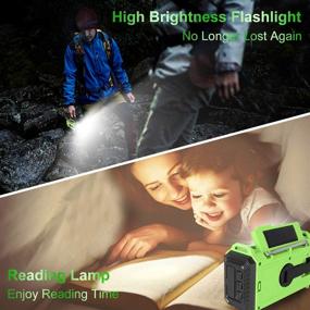 img 1 attached to 📻 5-in-1 NOAA Weather Radio: 5000mAh Solar Hand Crank Portable Radio with AM/FM/SW, Reading Lamp, Cell Phone Charger, LED Flashlight, and SOS for Home and Emergency Preparedness
