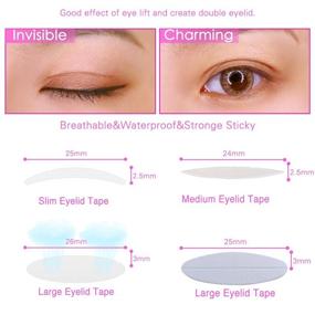 img 3 attached to 👁️ Natural Invisible Eyelid Tapes: 4-Pack (960Pcs), Medical-Use Fiber Strips for Instant Lift Without Surgery - Perfect for Hooded, Droopy, Uneven, Mono-Eyelids