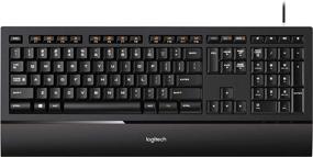 img 4 attached to Black Logitech K740 Illuminated Ultrathin Keyboard 🖥️ with Laser-Etched Backlit Keys and Soft-Touch Palm Rest