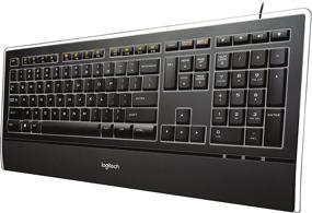 img 1 attached to Black Logitech K740 Illuminated Ultrathin Keyboard 🖥️ with Laser-Etched Backlit Keys and Soft-Touch Palm Rest