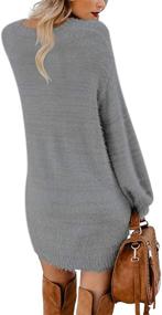 img 2 attached to Meenew Womens Crewneck Oversized Sweater Women's Clothing and Dresses