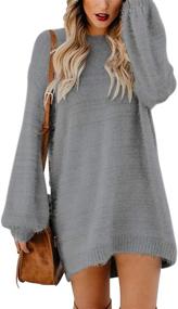 img 3 attached to Meenew Womens Crewneck Oversized Sweater Women's Clothing and Dresses