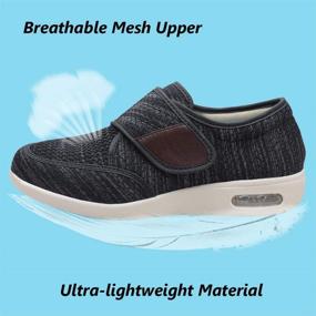 img 2 attached to 🩺 LESVAGO Diabetic Adjustable Slippers - Lightweight Men's Athletic Shoes