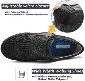 img 3 attached to 🩺 LESVAGO Diabetic Adjustable Slippers - Lightweight Men's Athletic Shoes