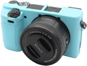 img 4 attached to 📷 Blue Silicone Protective Cover Case for Sony Alpha A6100 A6300 A6400 ILCE-6100 ILCE-6300 ILCE-6400 Digital Camera – Anti-Scratch Soft Housing Protector Skin