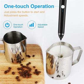 img 3 attached to 🥛 Ultimate Rechargeable Milk Frother: Handheld Electric Foam Maker with Stainless Whisk - 3 Speeds for Bulletproof Coffee, Latte, Cappuccino, Hot Chocolate - Includes Extra 16 Pcs Art Stencils