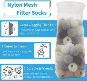 img 3 attached to 🐠 ZCONIEY Large Aquarium Filter Bags: 7" x 17" Nylon Socks - 75 Micron Felt Filtration 2 Pack