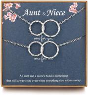 👩 aunt niece necklace: j.charm infinity circle sterling silver gift set logo