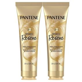 img 4 attached to 💦 Pantene Hair Mask: Miracle Rescue Deep Conditioning Treatment for Hydrating Dry Hair - Twin Pack, 8 Oz Each
