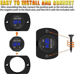 img 1 attached to Водонепроницаемый цифровой автомобильный вольтметр: 2 штуки светодиодная панель отображения для автомобилей, грузовиков, мотоциклов, лодок, морских судов, квадроциклов и УТВ