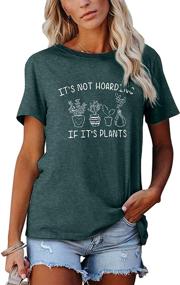 img 3 attached to 🌵 FASHGL Funny Plant Gift Tee: It's Not Hoarding If It's Plants T-Shirt for Women - Cactus Farm Premium Shirt