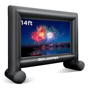 img 4 attached to 🎬 GOLDORO 14ft Outdoor Inflatable Movie Screen - Ultimate Projection Screen for Party Games, Home Theater Cinema, and More!