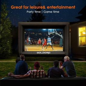 img 1 attached to 🎬 Золотой 14-футовый надувной экран для улицы - лучший проекционный экран для вечеринок, домашнего кинотеатра и многого другого!