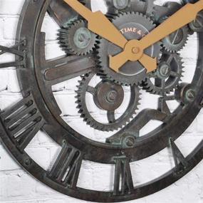 img 2 attached to 🕰️ FirsTime &amp; Co. Rustic Oxidized Gears Wall Clock, 14&#34;, Metallic Teal