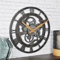 🕰️ firstime &amp; co. rustic oxidized gears wall clock, 14&#34;, metallic teal logo