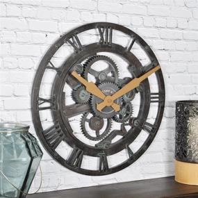 img 4 attached to 🕰️ FirsTime &amp; Co. Rustic Oxidized Gears Wall Clock, 14&#34;, Metallic Teal